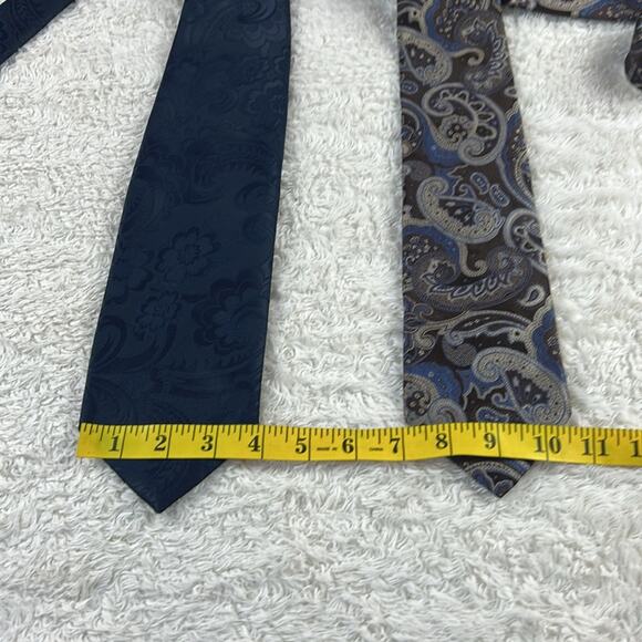 Lot of 4 neckties - bundle of blue and brown ties - vintage mixed lot - Picture 10 of 10